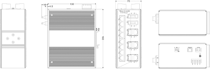 Switch công nghiệp 14 cổng Ethernet + 2 cổng quang IES3016-2F