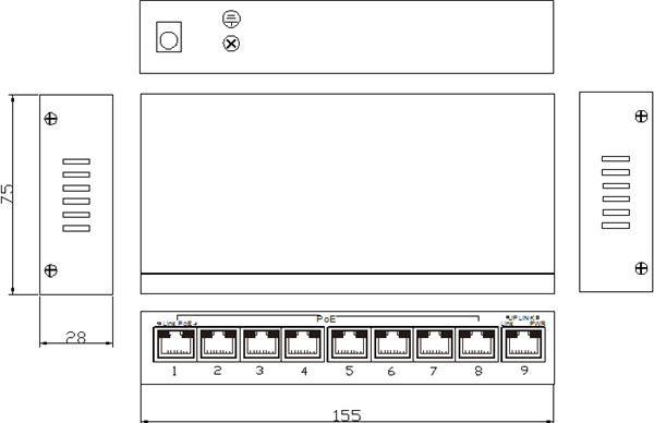 Switch 8 cổng PoE Ethernet ES1009D-8POE-150W