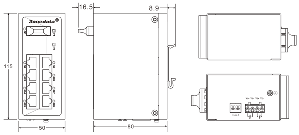 Switch công nghiệp 8 cổng Ethernet + 2 cổng quang SFP IES2010-2GS