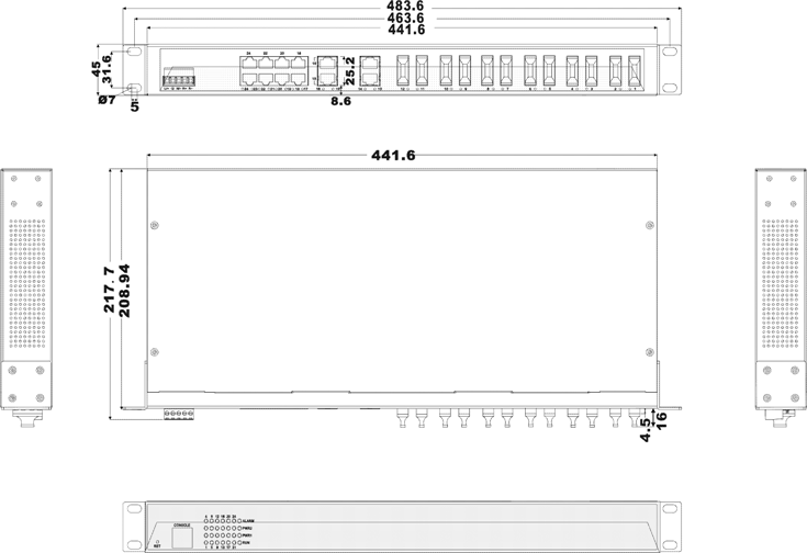 IES1024-12F 12 cổng Ethernet và 12 cổng quang