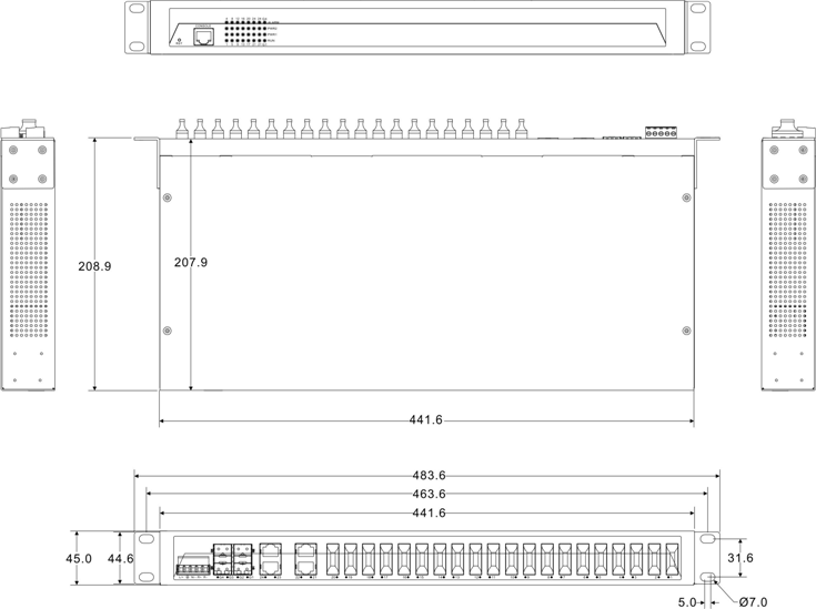 IES1028-4GS-20F 4 cổng Ethernet + 20 cổng quang + 4 cổng quang SFP