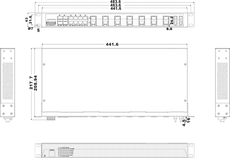 SFP IES1028-4GS-2F 22 cổng Ethernet + 2 cổng quang + 4 cổng quang