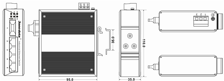 Switch công nghiệp 4 cổng Ethernet + 1 cổng quang IES215-1F