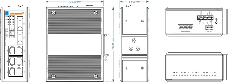 Switch công nghiệp 6 cổng Ethernet và 2 cổng quang IES308-2F