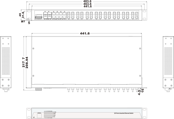 IES5028-4GS-16F 8 cổng Ethernet + 16 cổng quang + 4 cổng quang SFP