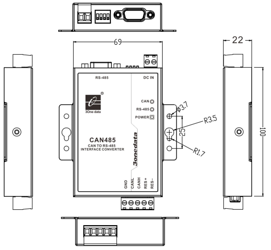 Bộ chuyển đổi CAN sang RS485 CAN485